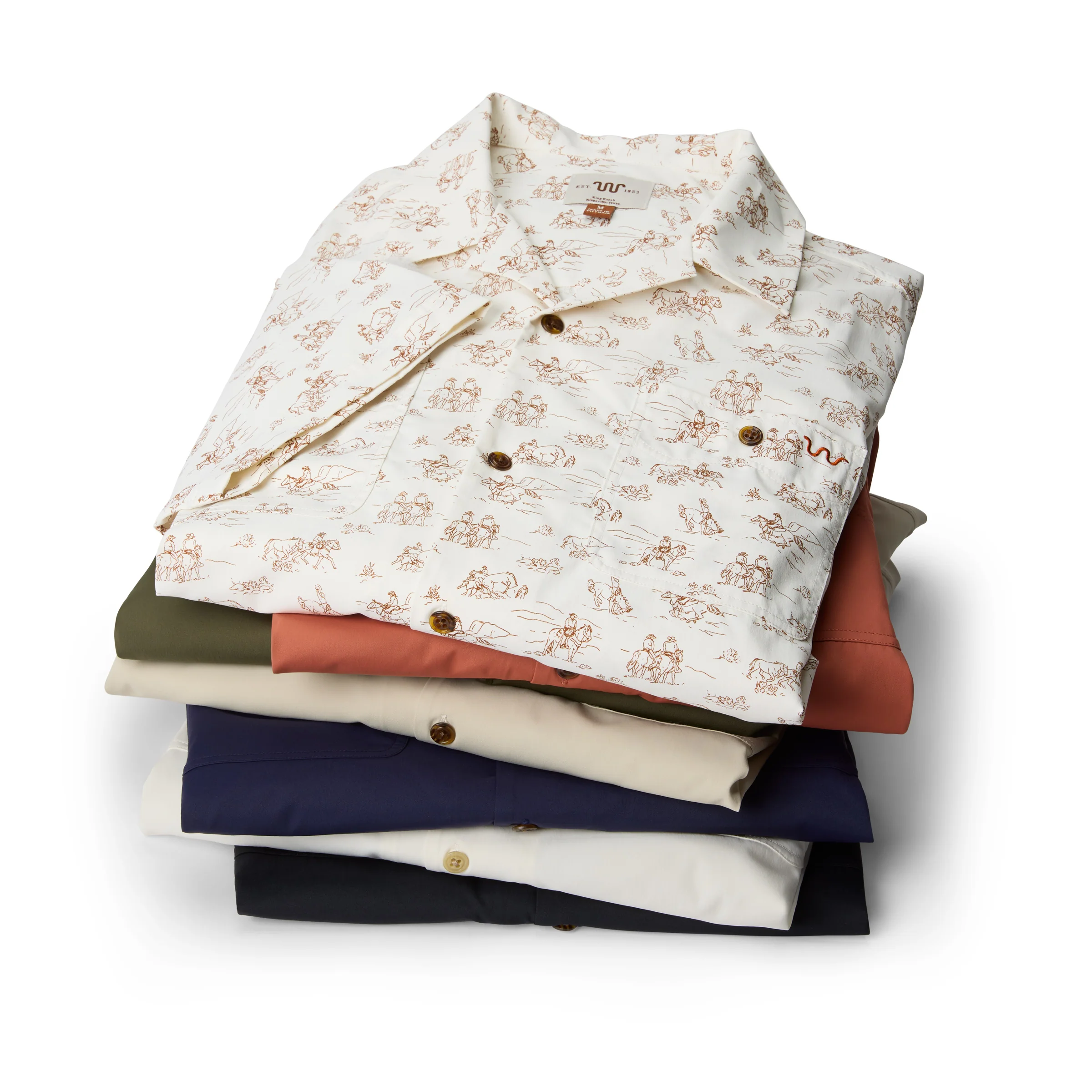 Men's Blue Norther® Canelo Camp Shirt, Cowboy Print - Image 16