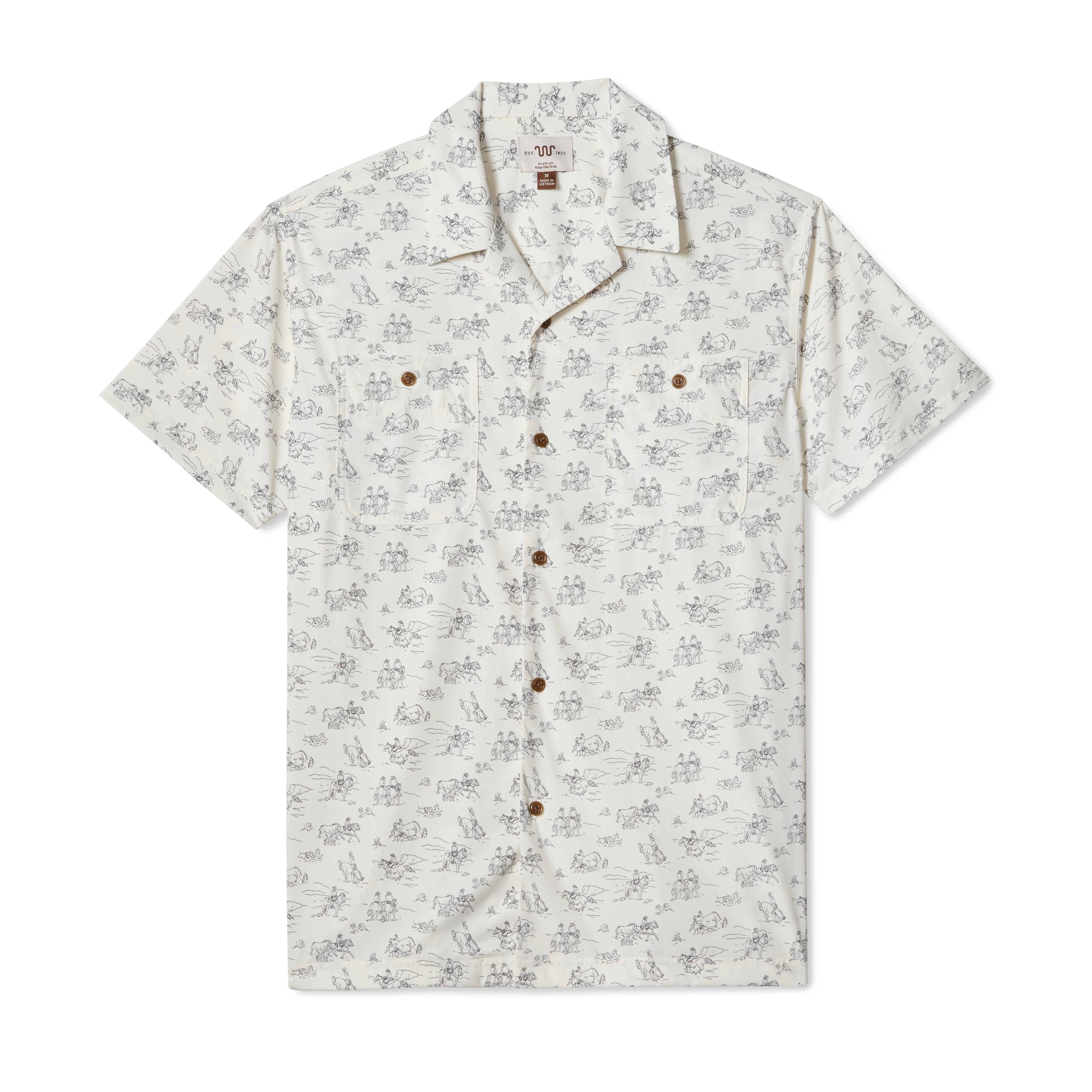 Men's Blue Norther® Canelo Camp Shirt, Cowboy Print - Image 7