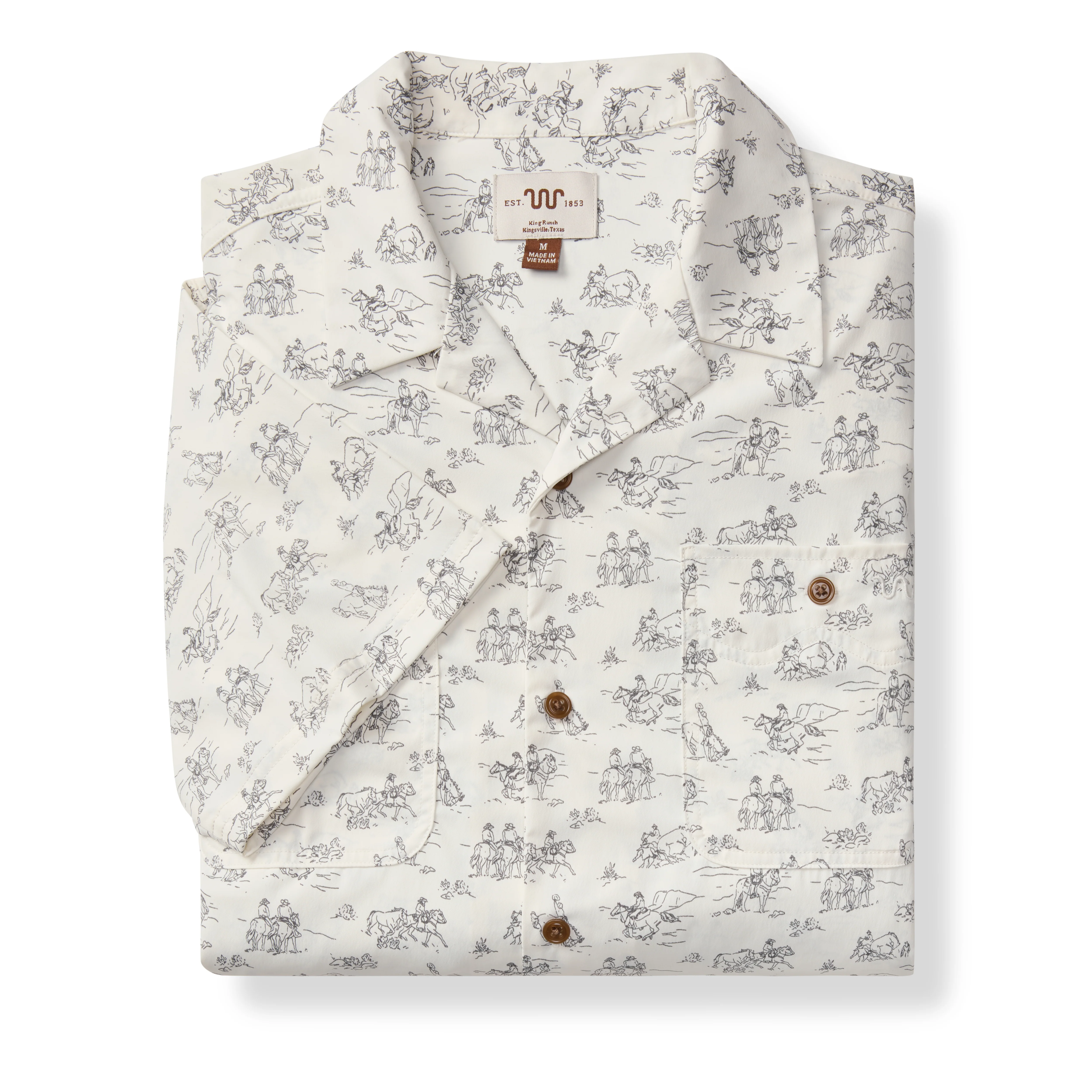 Men's Blue Norther® Canelo Camp Shirt, Cowboy Print - Image 9